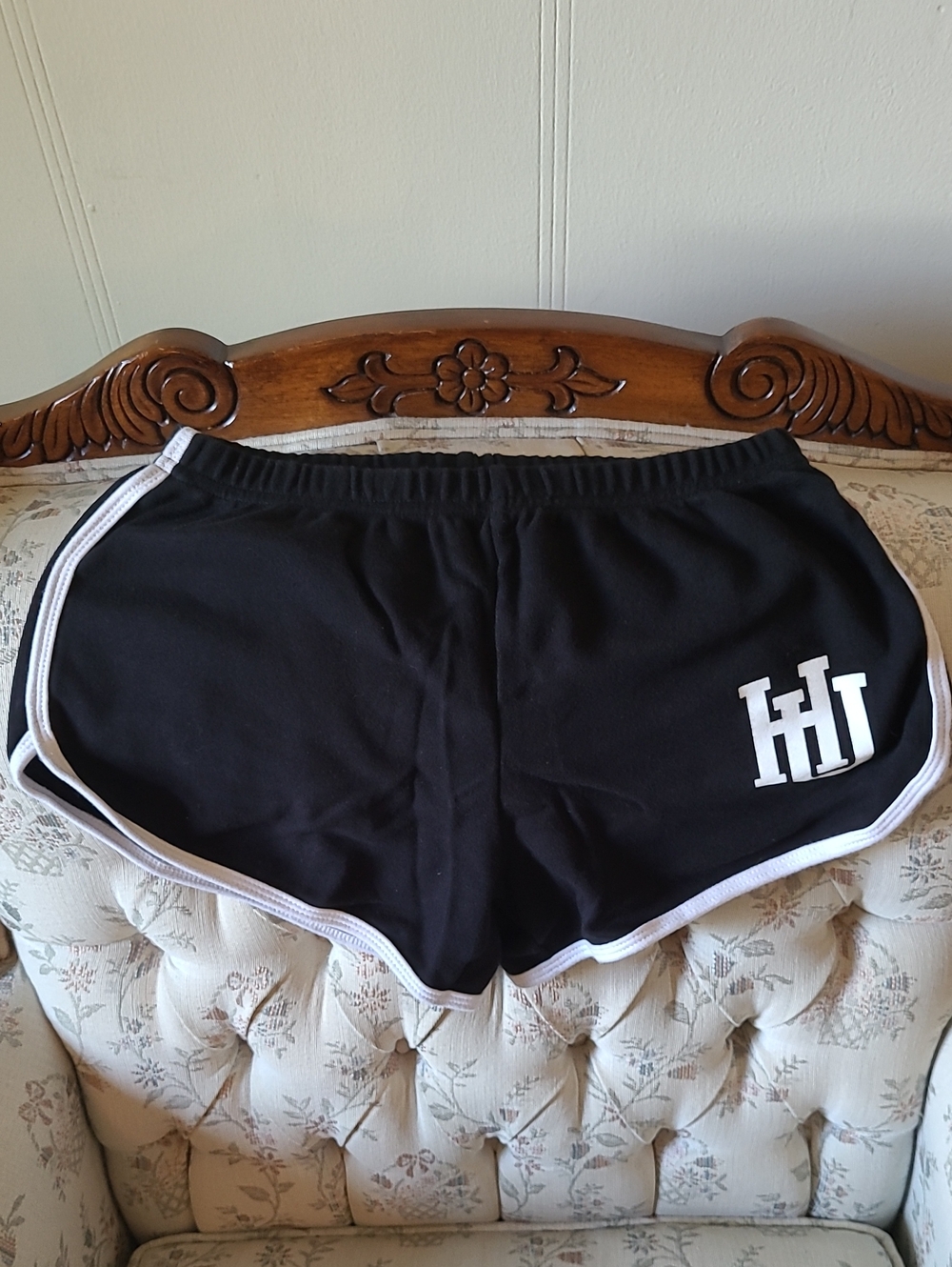 American Apparel Hollywood Undead Black Athletic Shorts with White Trim